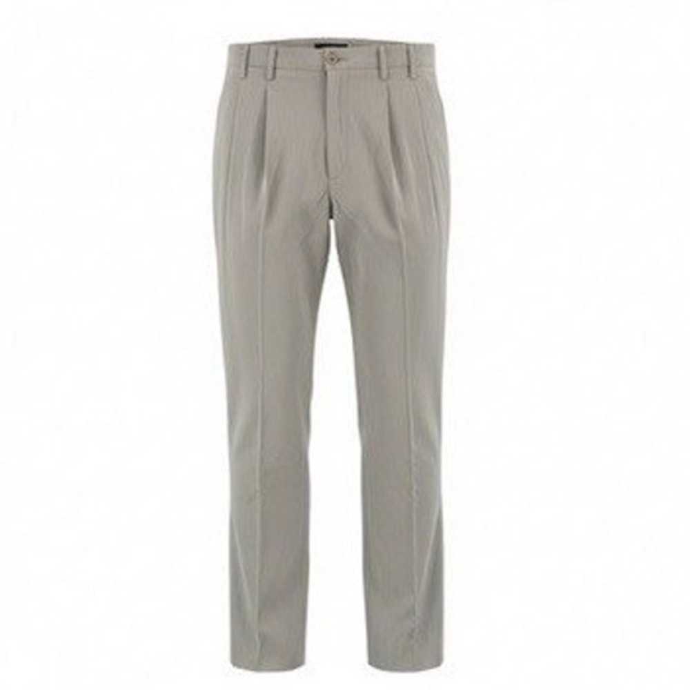 Greg‎ Peters Mens 44 Dress Pants Adult Stone 100% Silk Pleated Herringbone NWT